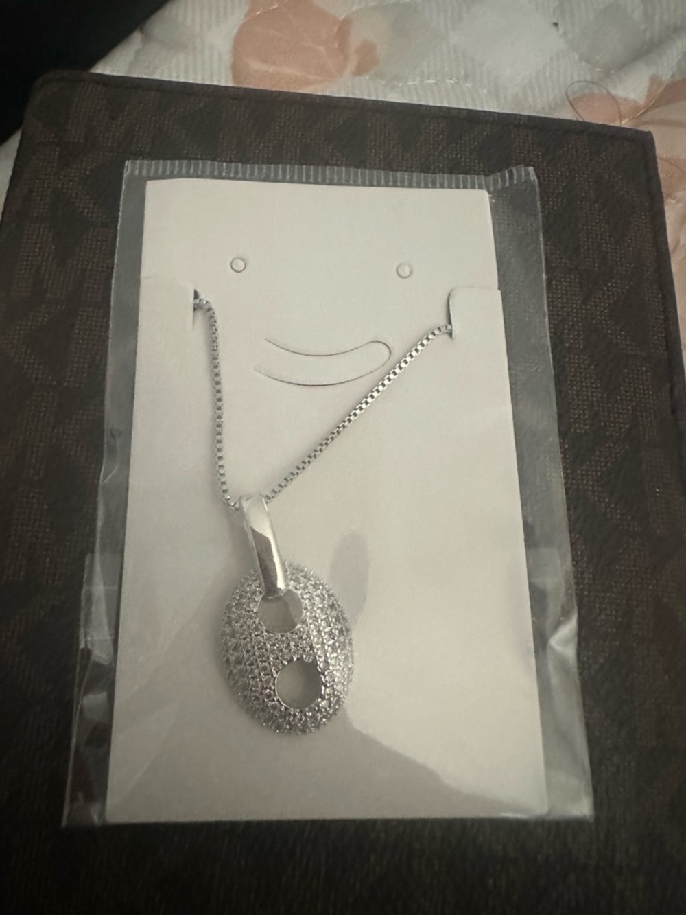 Silver Pavé Oval Pendant Necklace - Elegant Women’s Jewelry